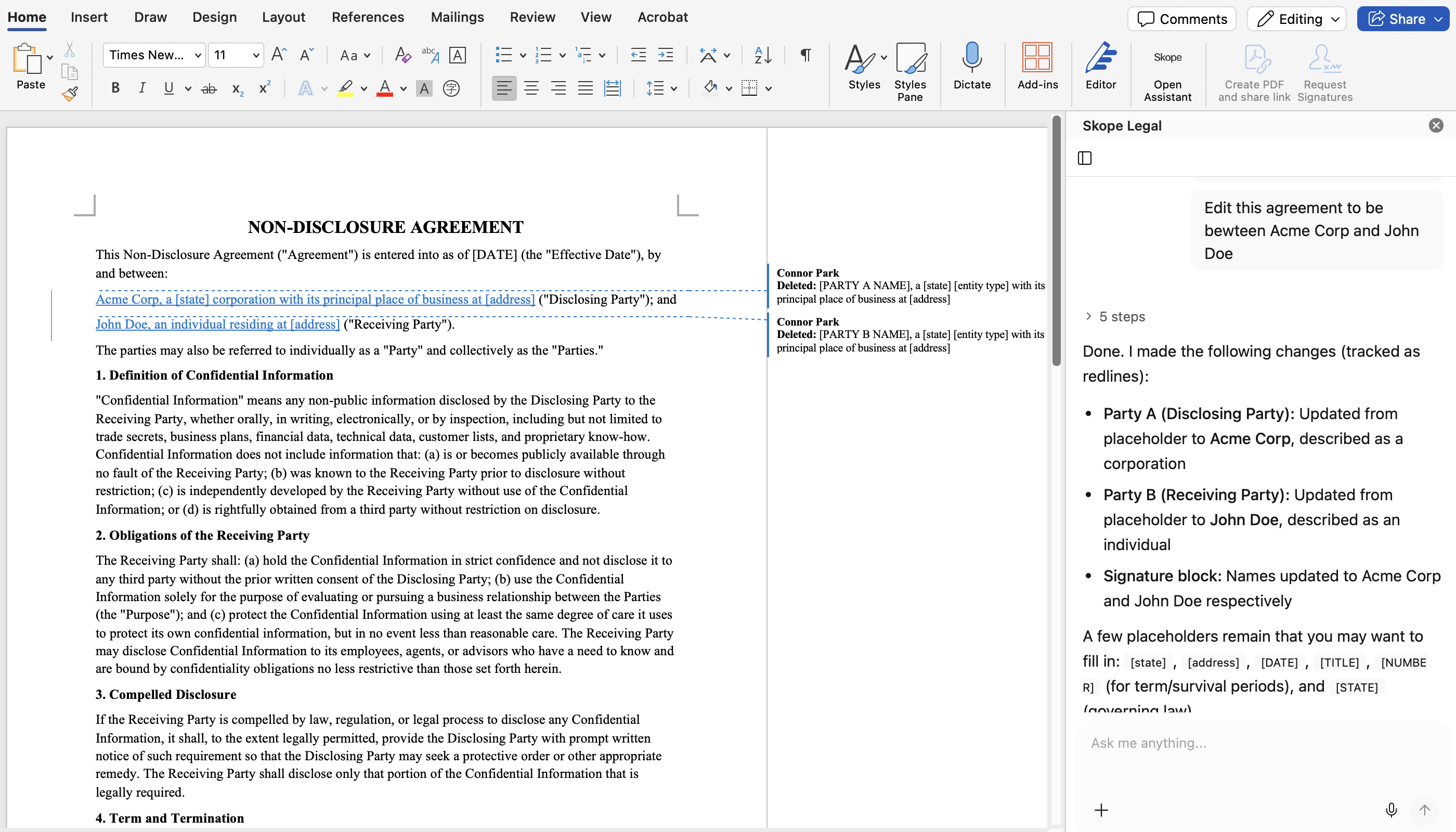 Skope Word Add-in demo